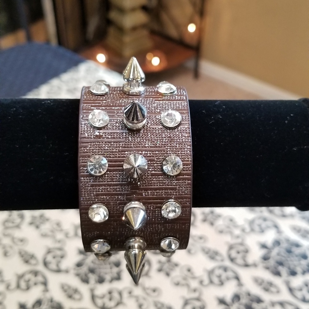 Crystal Spike Bronze Bracelet